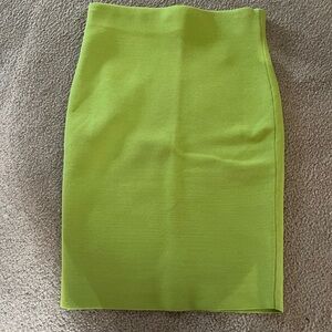 Express pencil skirt, lime greener pencil skirt, mid lengthh skirt.